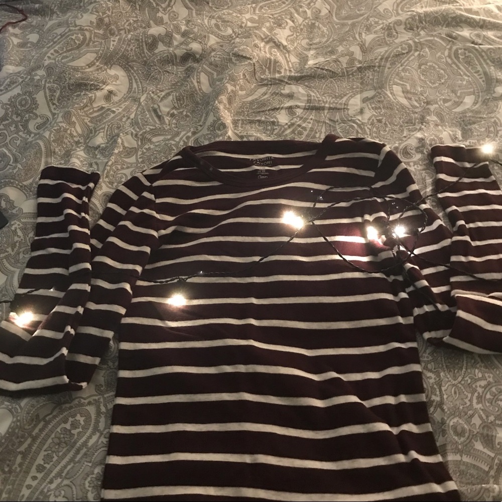 Purple and white striped shirt